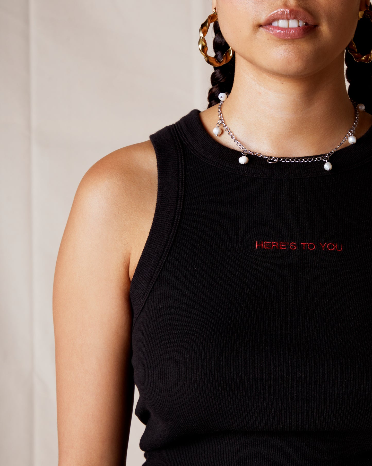 H2Y Text Tank Top - Black