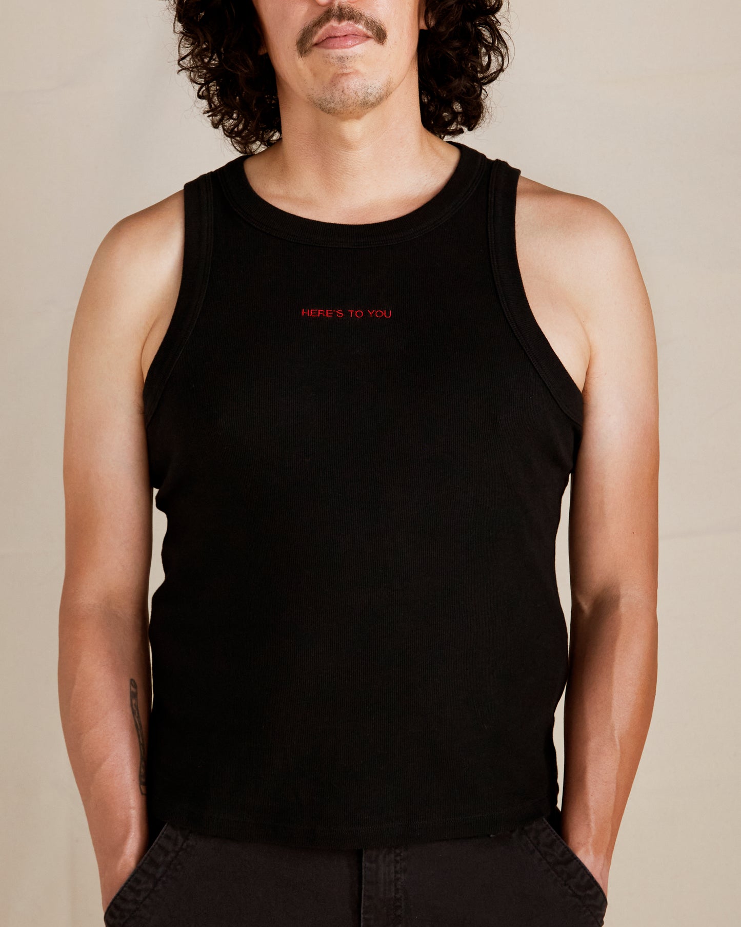 H2Y Text Tank Top - Black