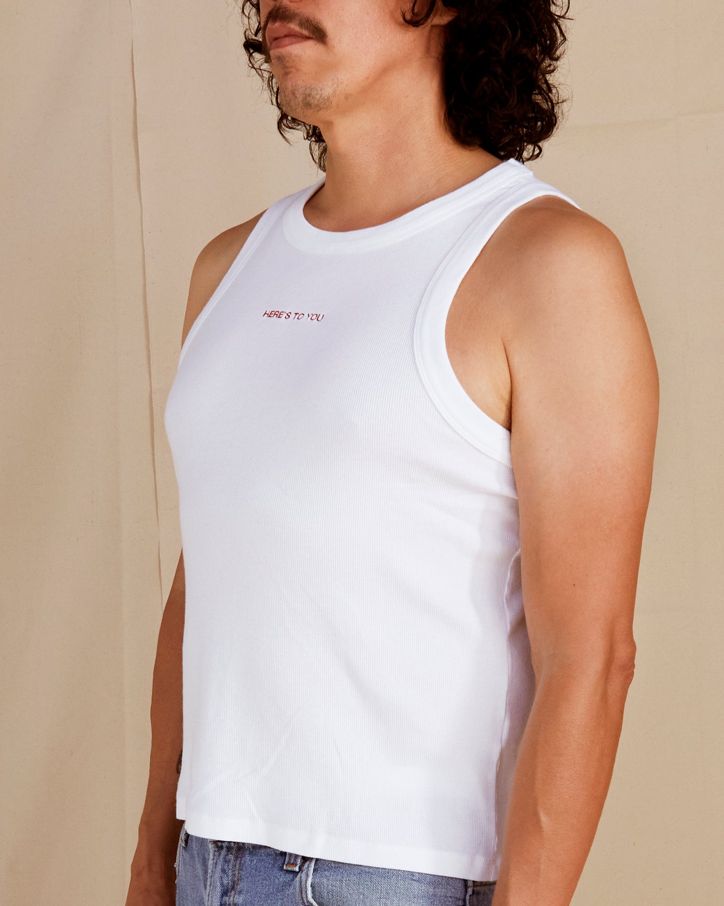 H2Y Text Tank Top - White