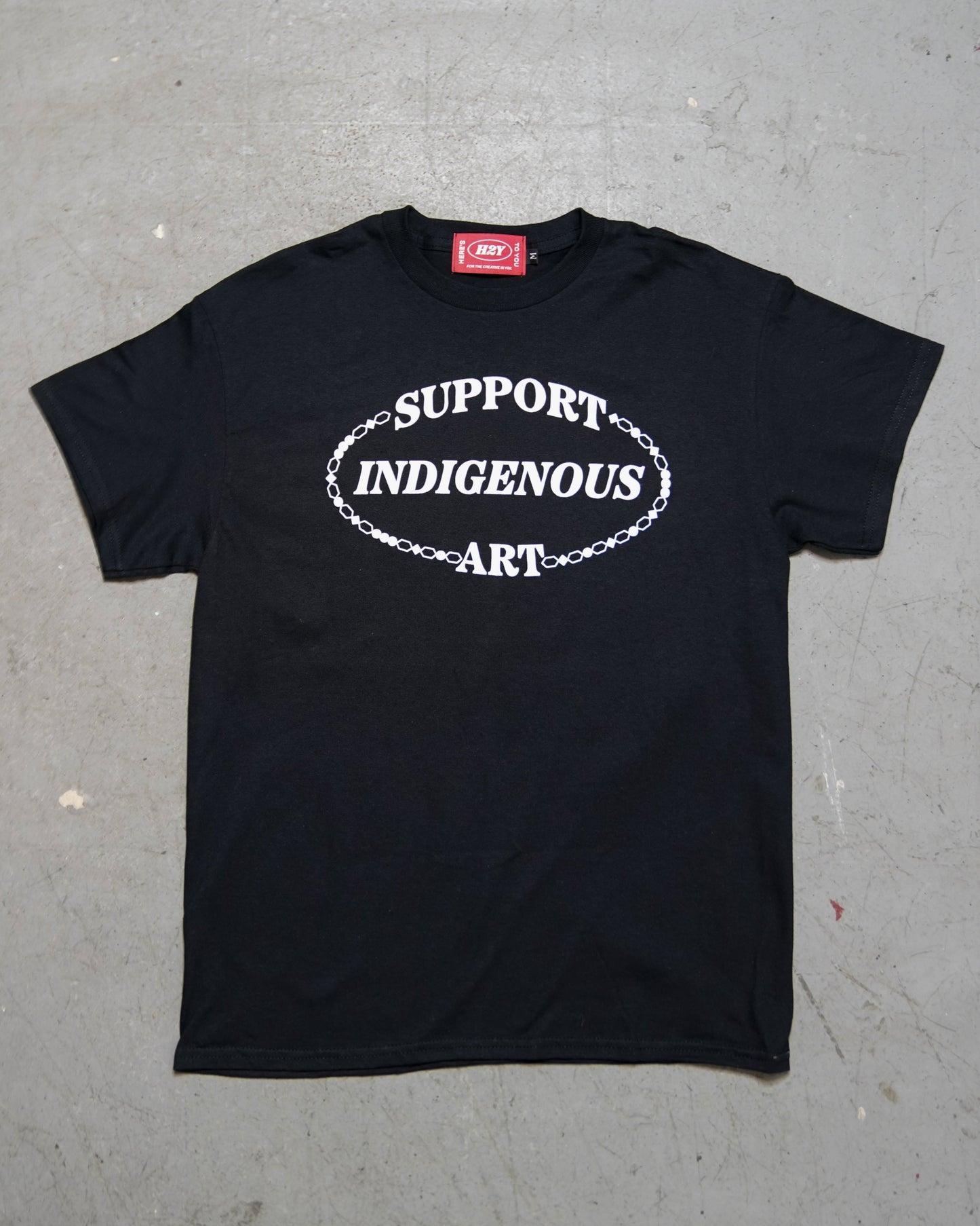 Support Indigenous Art Tee - Black (15% Proceeds Donated)