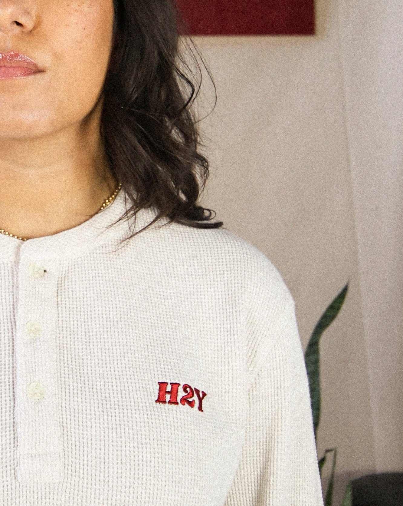 H2Y Textured Henley - Beige